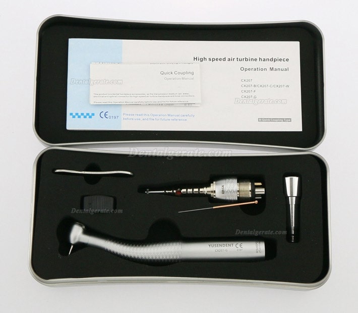YUSENDENT&reg; CX207-GK-PQ Zahnarzt LED Glasfaser Handst&uuml;ck KAVO Kompatibel (Mit Koppler x1 + Ohne Koppler x2)